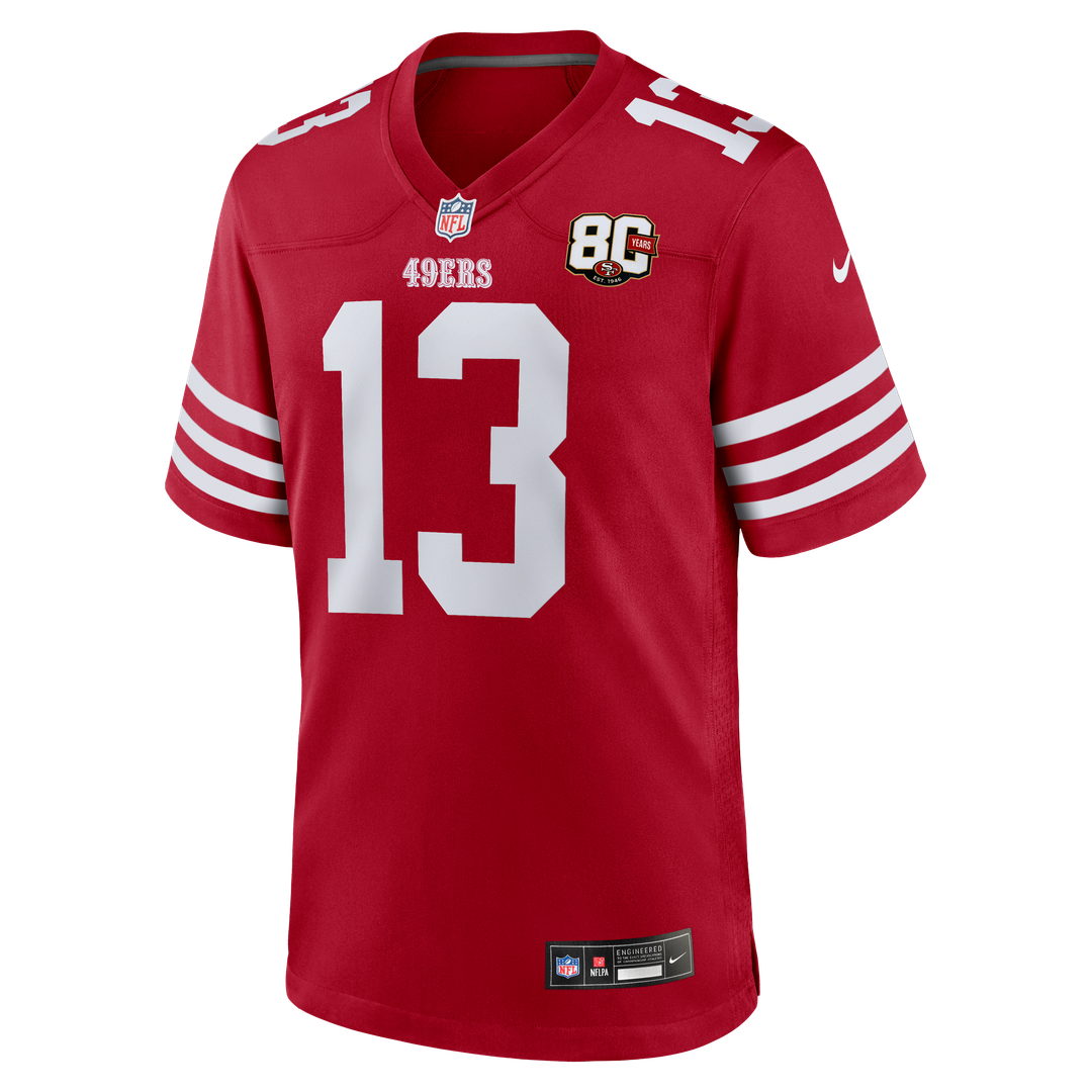 Men's San Francisco 49ers Brock Purdy Scarlet 80th Anniversary