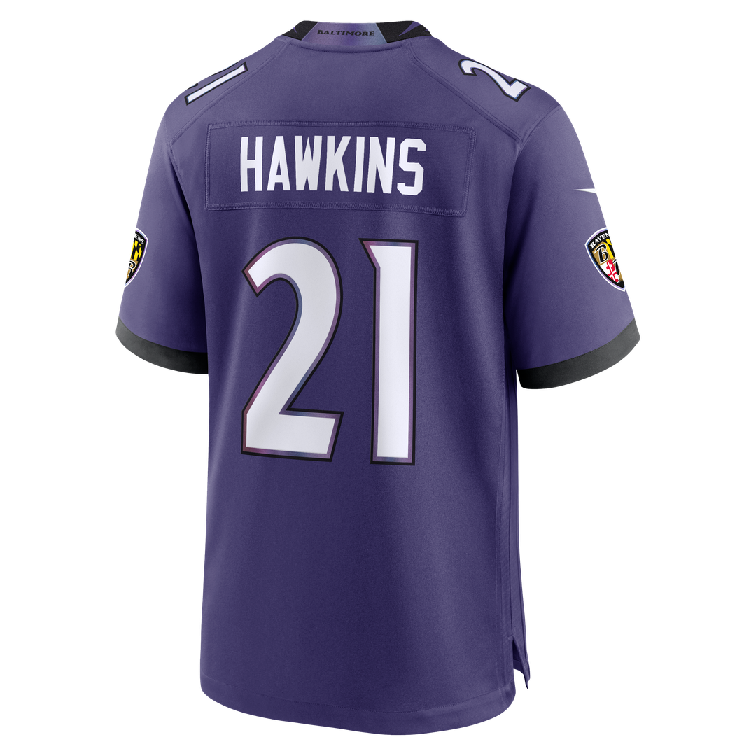 Men's Baltimore Ravens Jaylinn Hawkins Purple Team