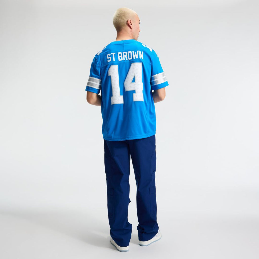 Men's Detroit Lions Amon-Ra St. Brown Blue Team Vapor F.U.S.E. Stitched