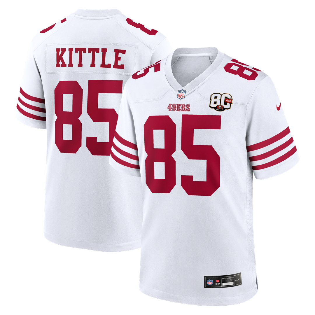Men's San Francisco 49ers George Kittle White 80th Anniversary