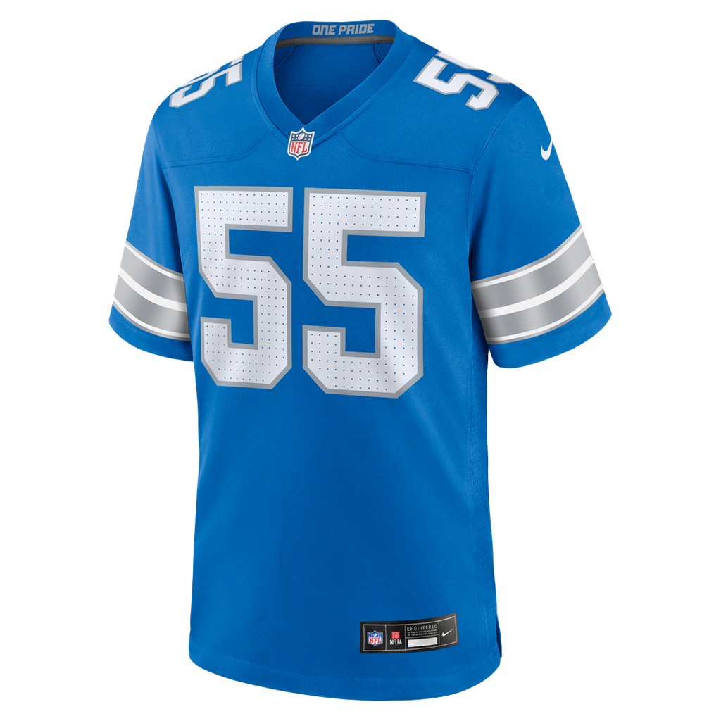 Men's Detroit Lions Derrick Barnes Blue Team