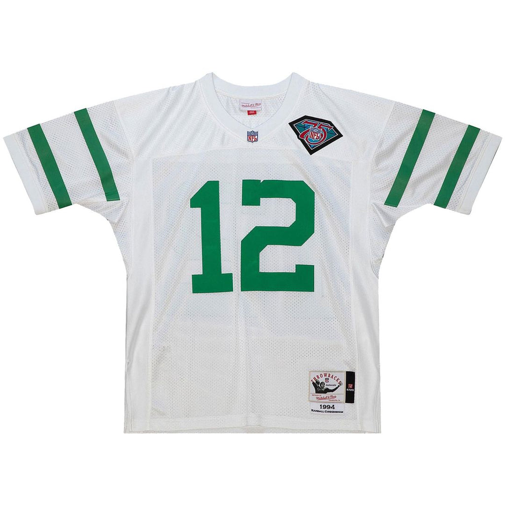 Men's Philadelphia Eagles 1994 Randall Cunningham White Authentic Throwback Retired Player Jersey