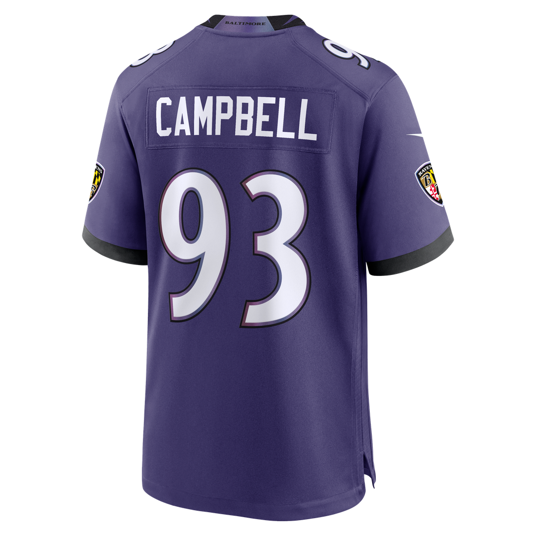 Men's Baltimore Ravens Calais Campbell Purple Team