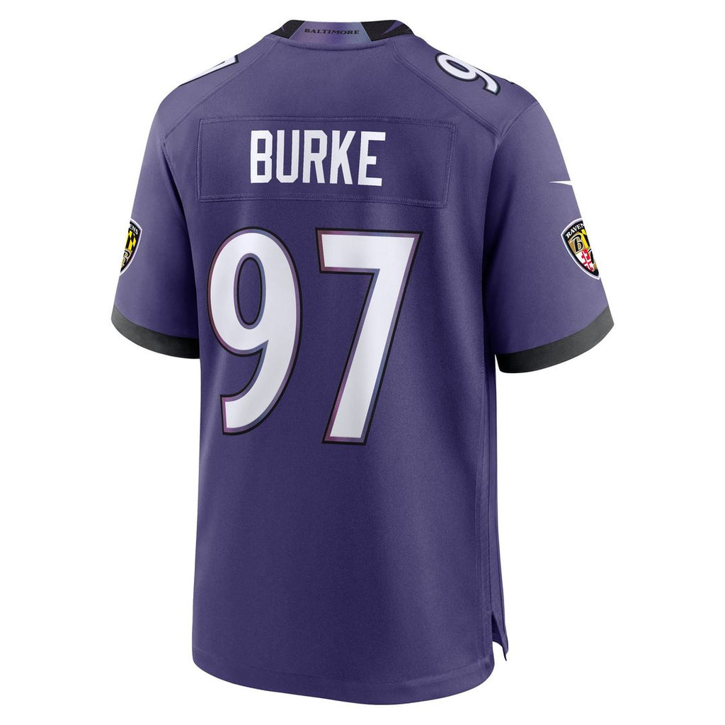 Men's Baltimore Ravens Ethan Burke Purple Team