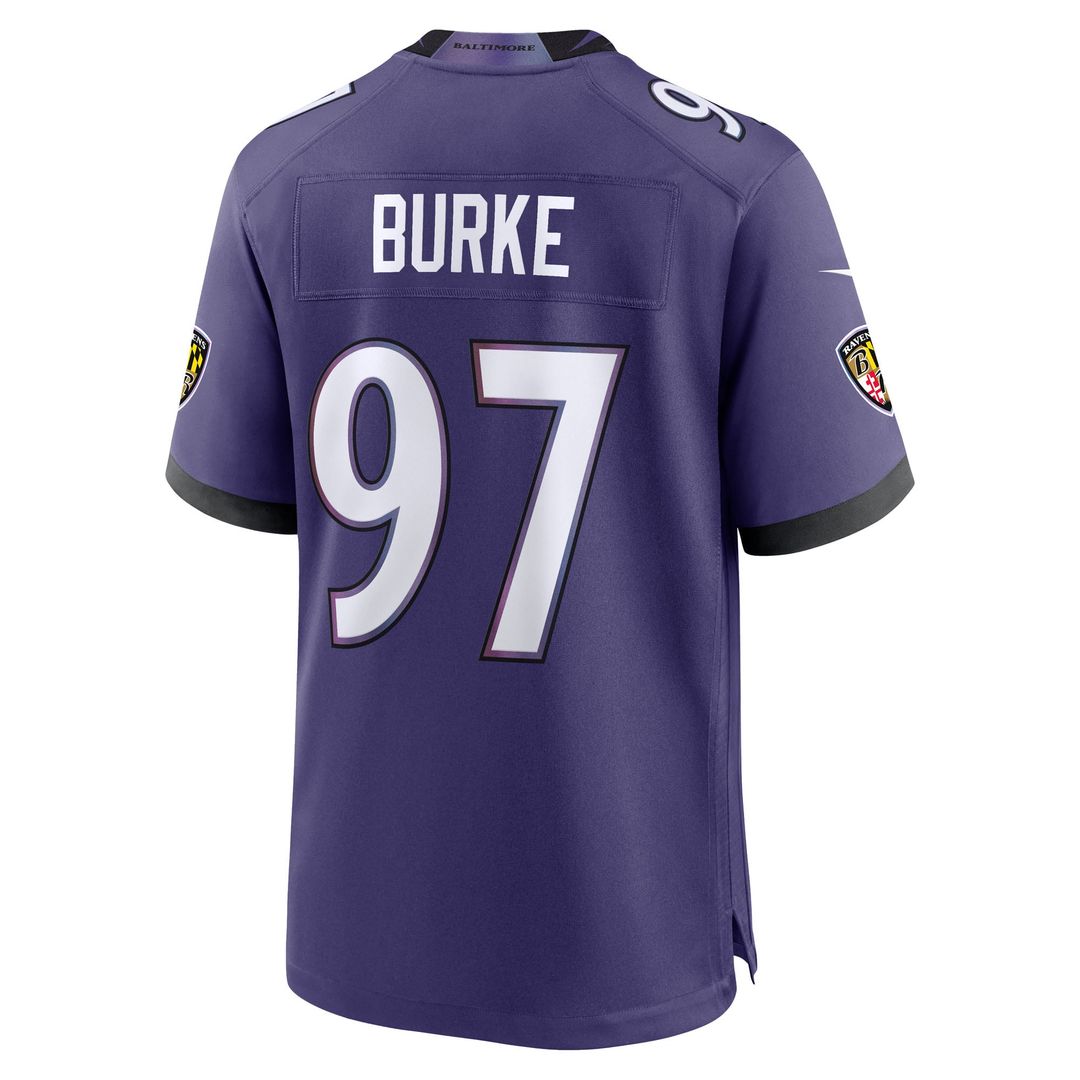Men's Baltimore Ravens Ethan Burke Purple Team