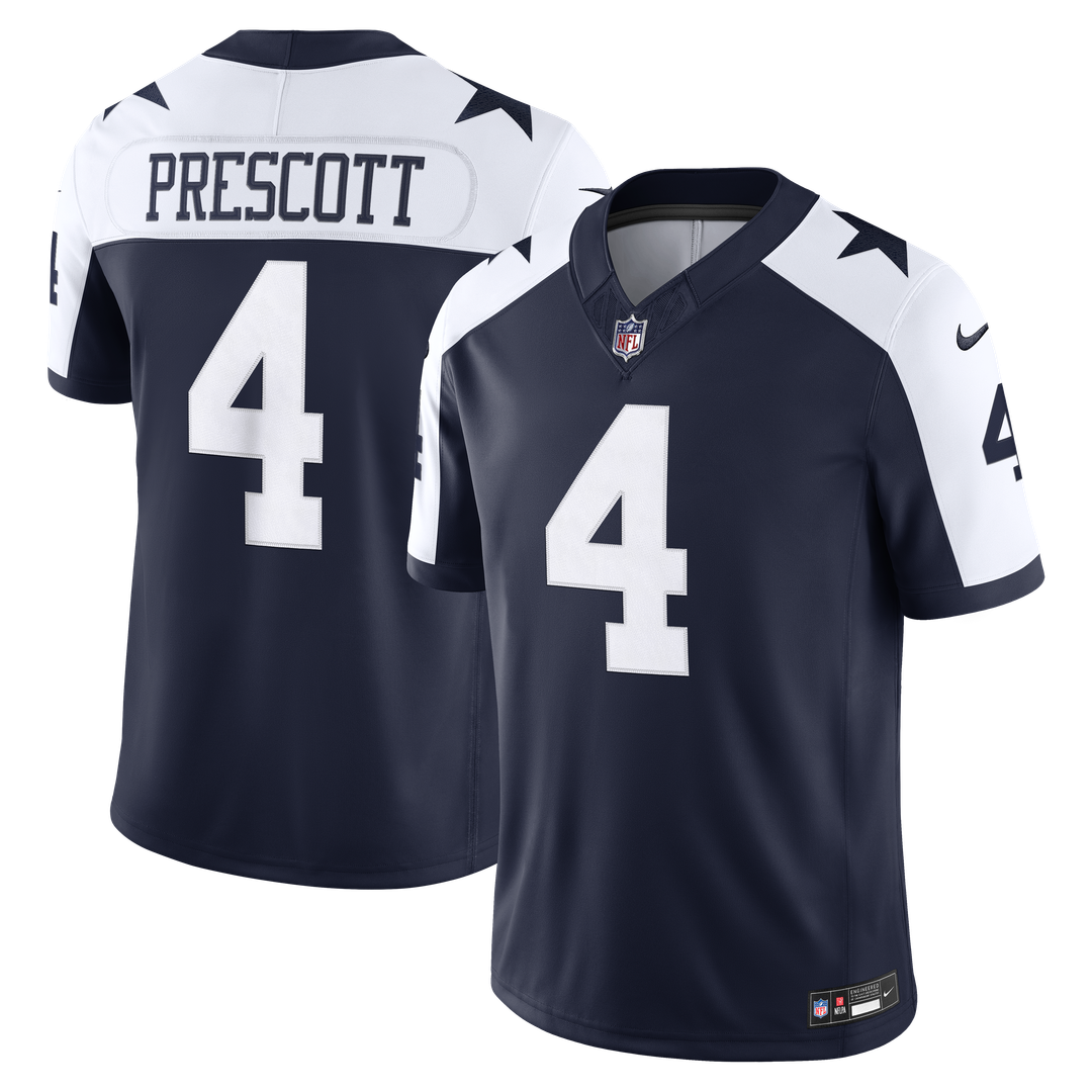 Men's Dallas Cowboys Dak Prescott White Vapor F.U.S.E. Stitched