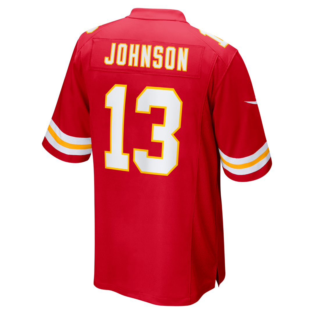 Men's Kansas City Chiefs Nazeeh Johnson Red Game Player Jersey