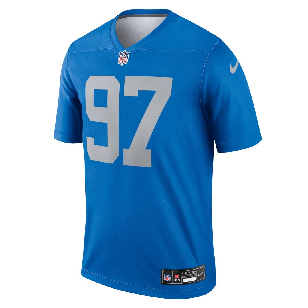 Men's Detroit Lions Aidan Hutchinson Blue Legend Player Performance Top