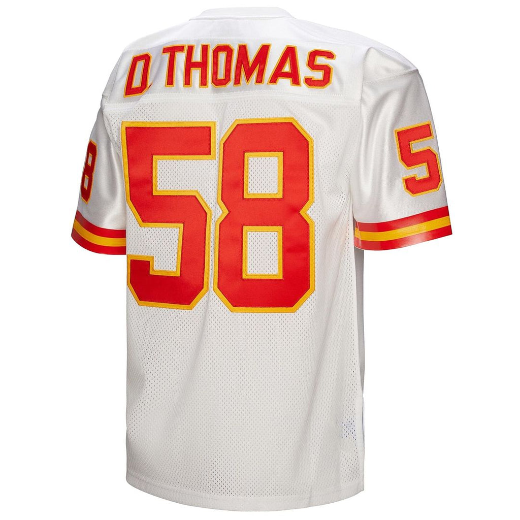Men's Kansas City Chiefs 1994 Derrick Thomas White Authentic Throwback Retired Player Jersey