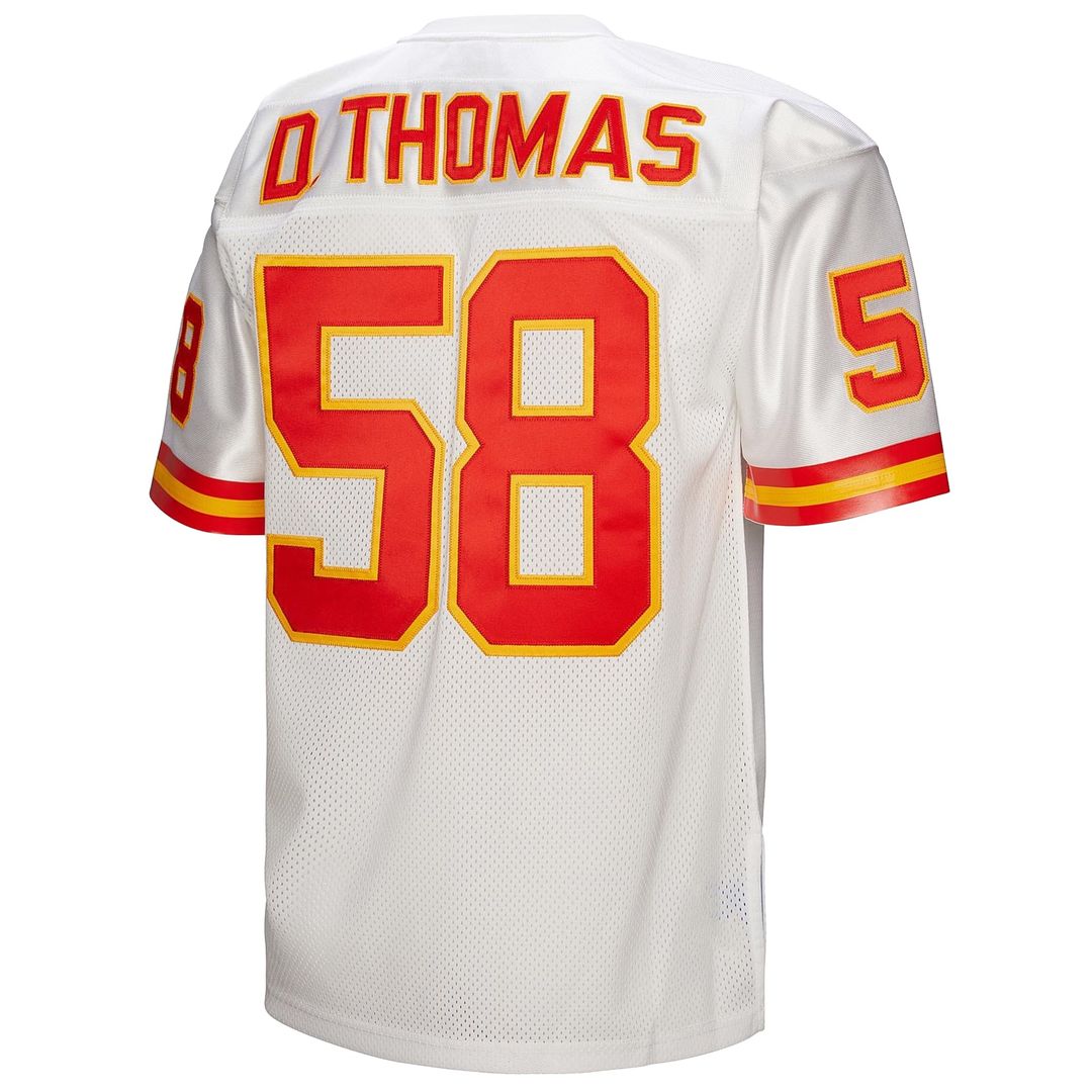Men's Kansas City Chiefs 1994 Derrick Thomas White Authentic Throwback Retired Player Jersey