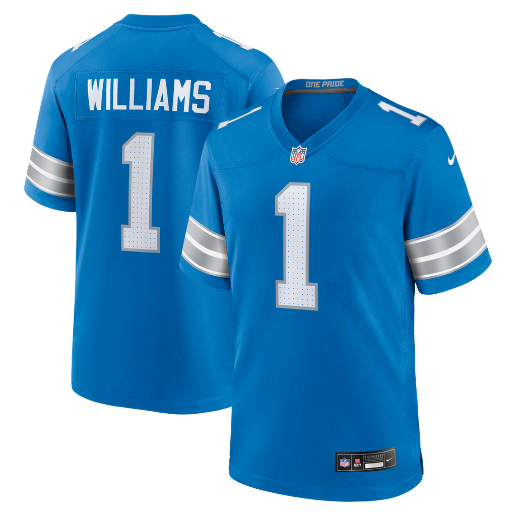 Men's Detroit Lions Jameson Williams Blue Game Player Jersey