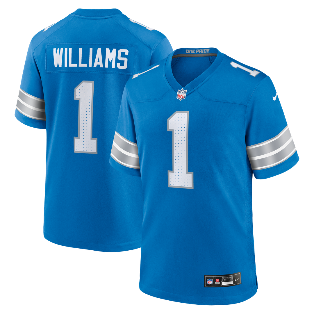 Men's Detroit Lions Jameson Williams Blue Game Player Jersey