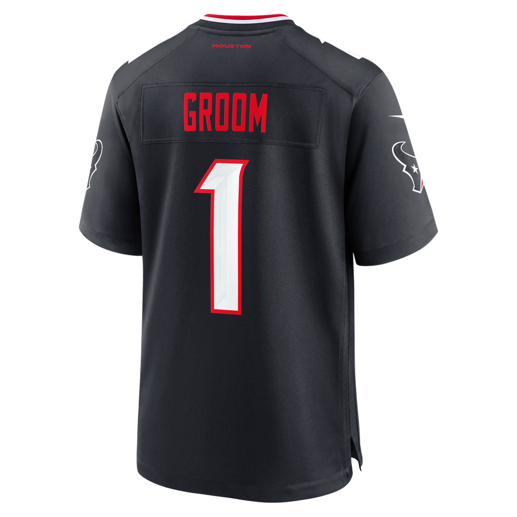 Men's Houston Texans Number 1 Groom Navy