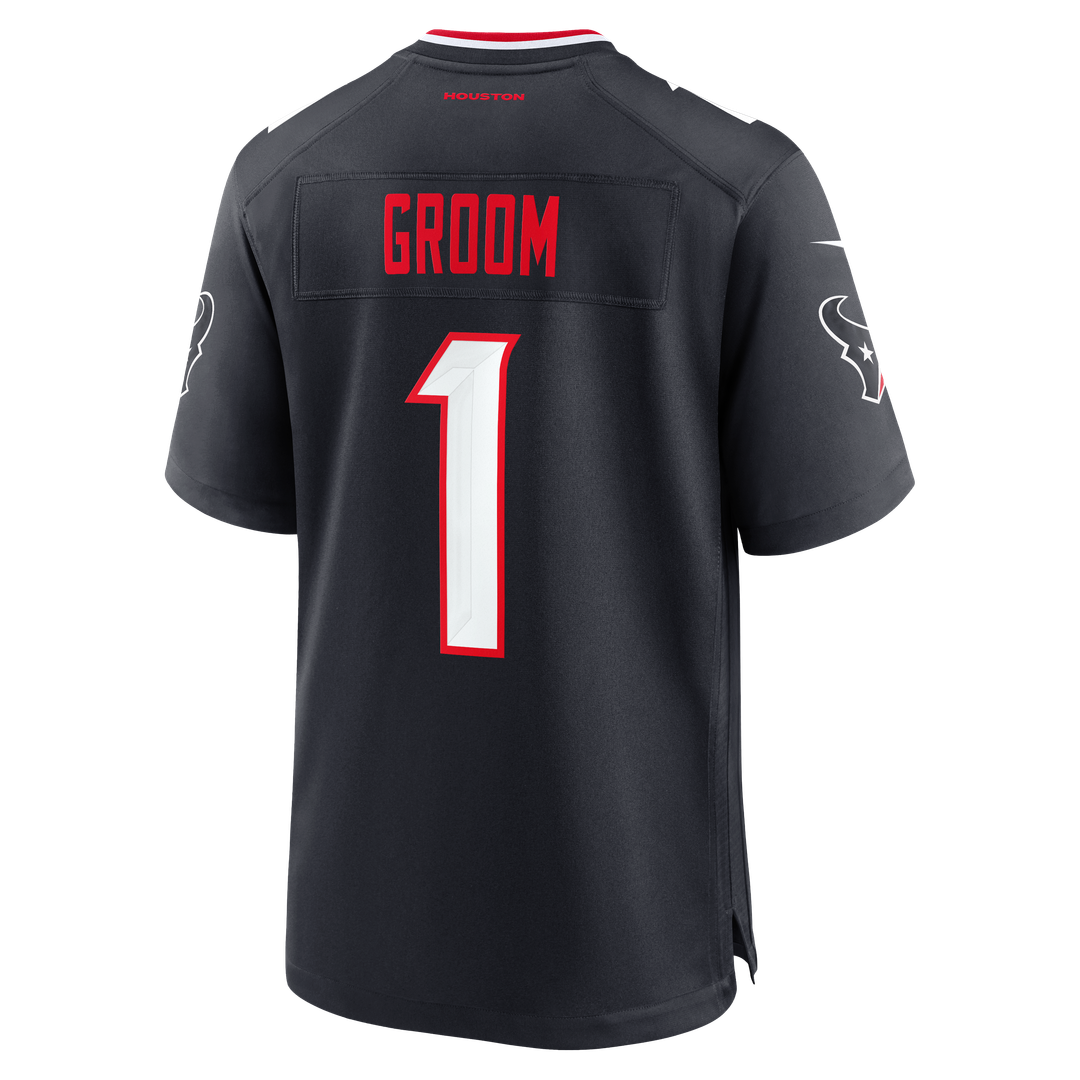 Men's Houston Texans Number 1 Groom Navy