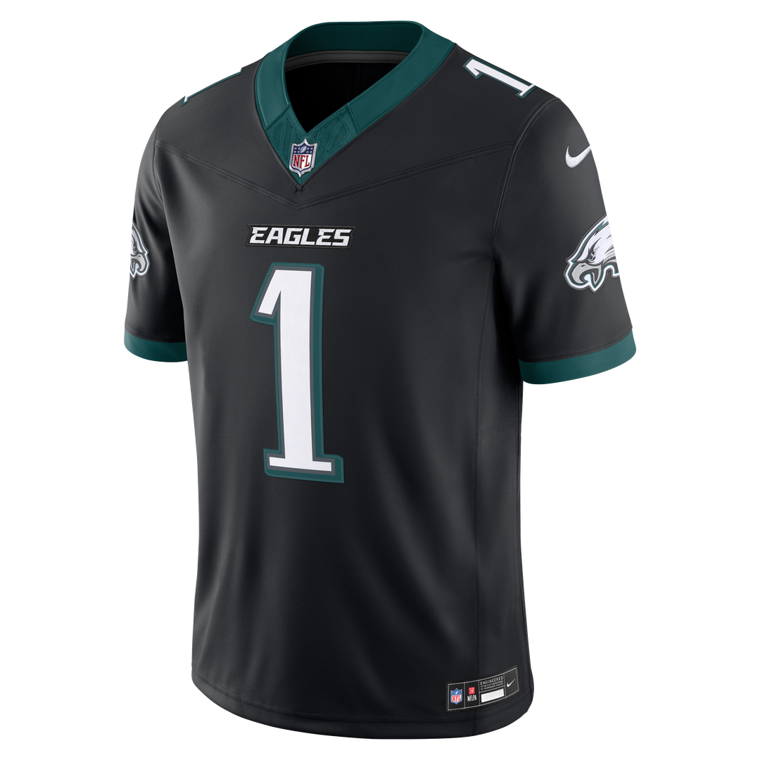 Men's Philadelphia Eagles Jalen Hurts Midnight Green Team Vapor F.U.S.E. Stitched