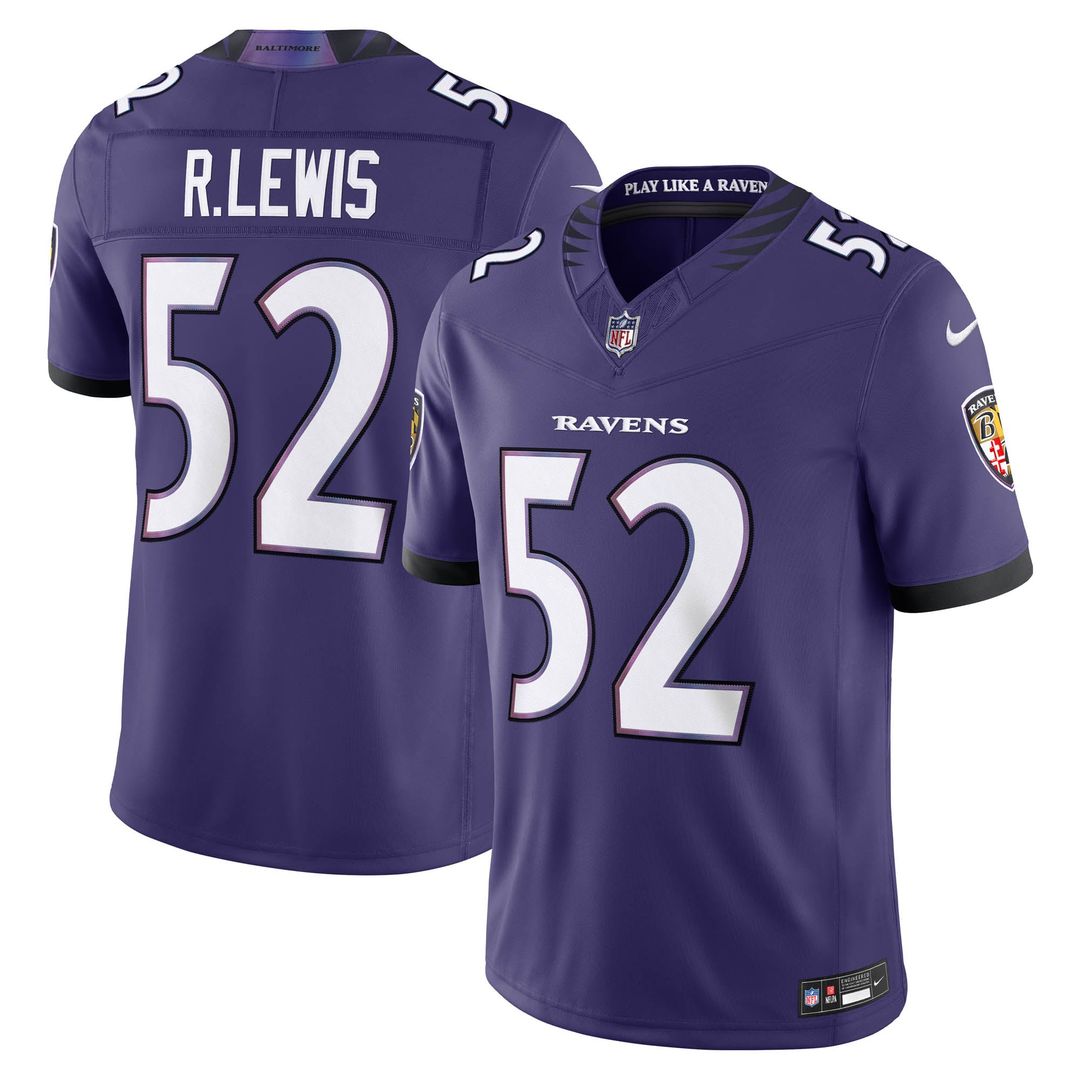 Men's Baltimore Ravens Ray Lewis Purple Vapor F.U.S.E. Stitched Retired
