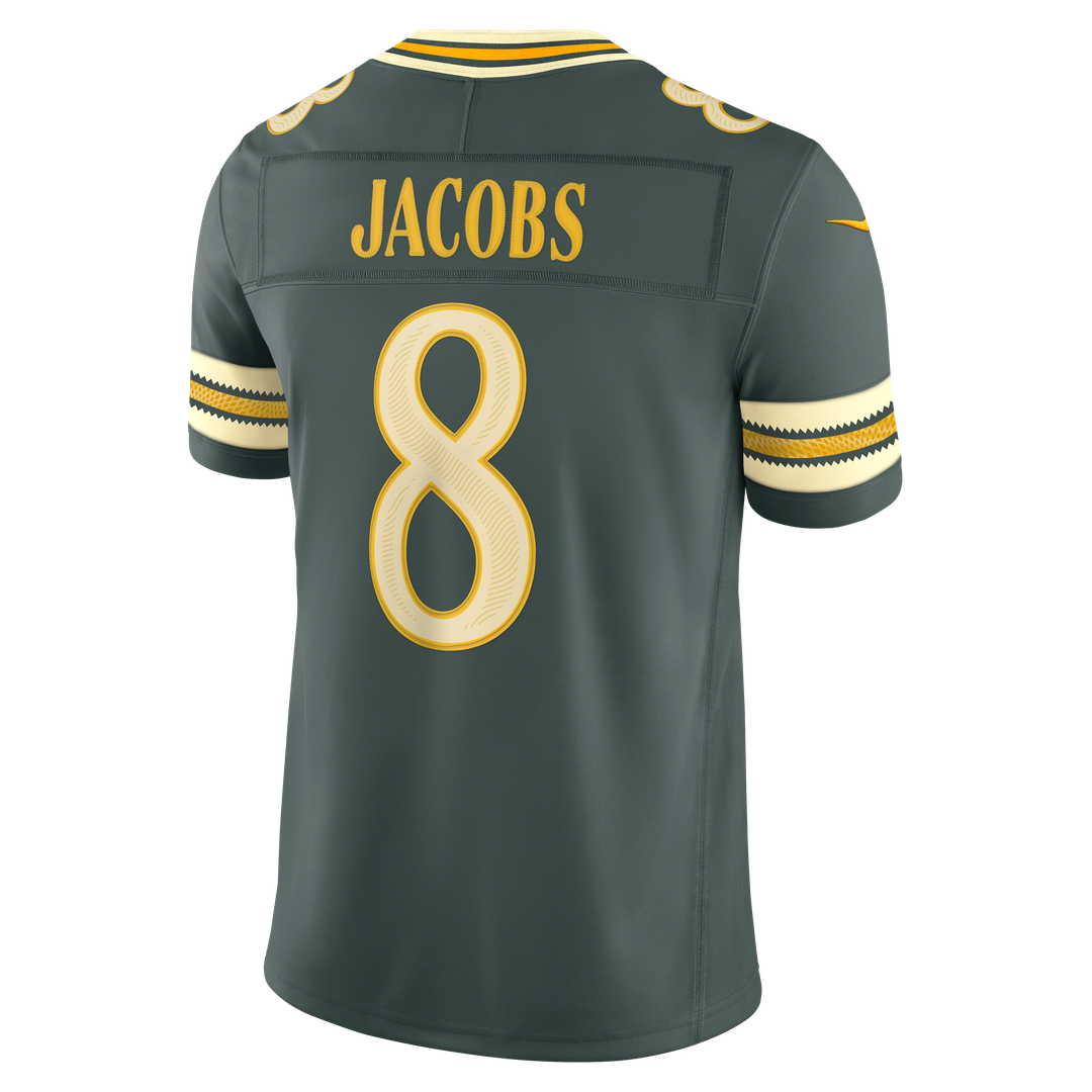 Men's Green Bay Packers Josh Jacobs Green 2026 Rivalries Collection Stitched Jersey