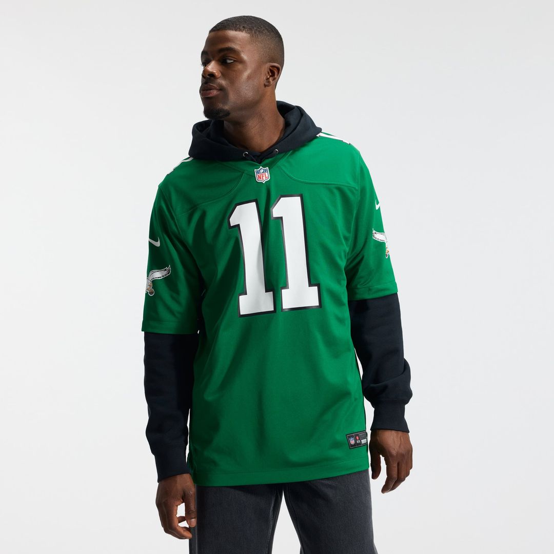 Men's Philadelphia Eagles A.J. Brown Kelly Green Alternate Game Player Jersey