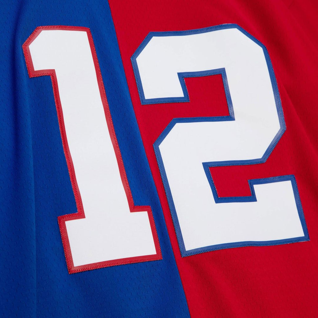 Men's Buffalo Bills Jim Kelly Royal/Red 1990 Split Legacy Replica Jersey