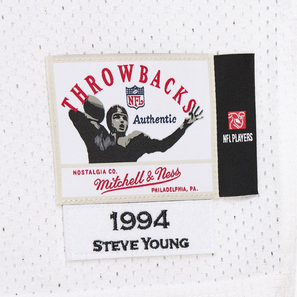 Men's San Francisco 49ers 1994 Steve Young White Authentic Throwback Retired Player Jersey