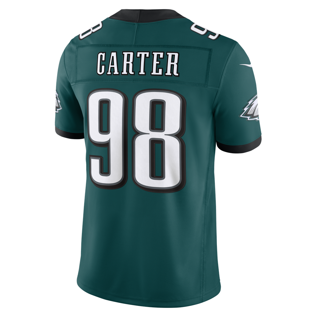 Men's Philadelphia Eagles Jalen Carter Midnight Green Team Vapor F.U.S.E. Stitched