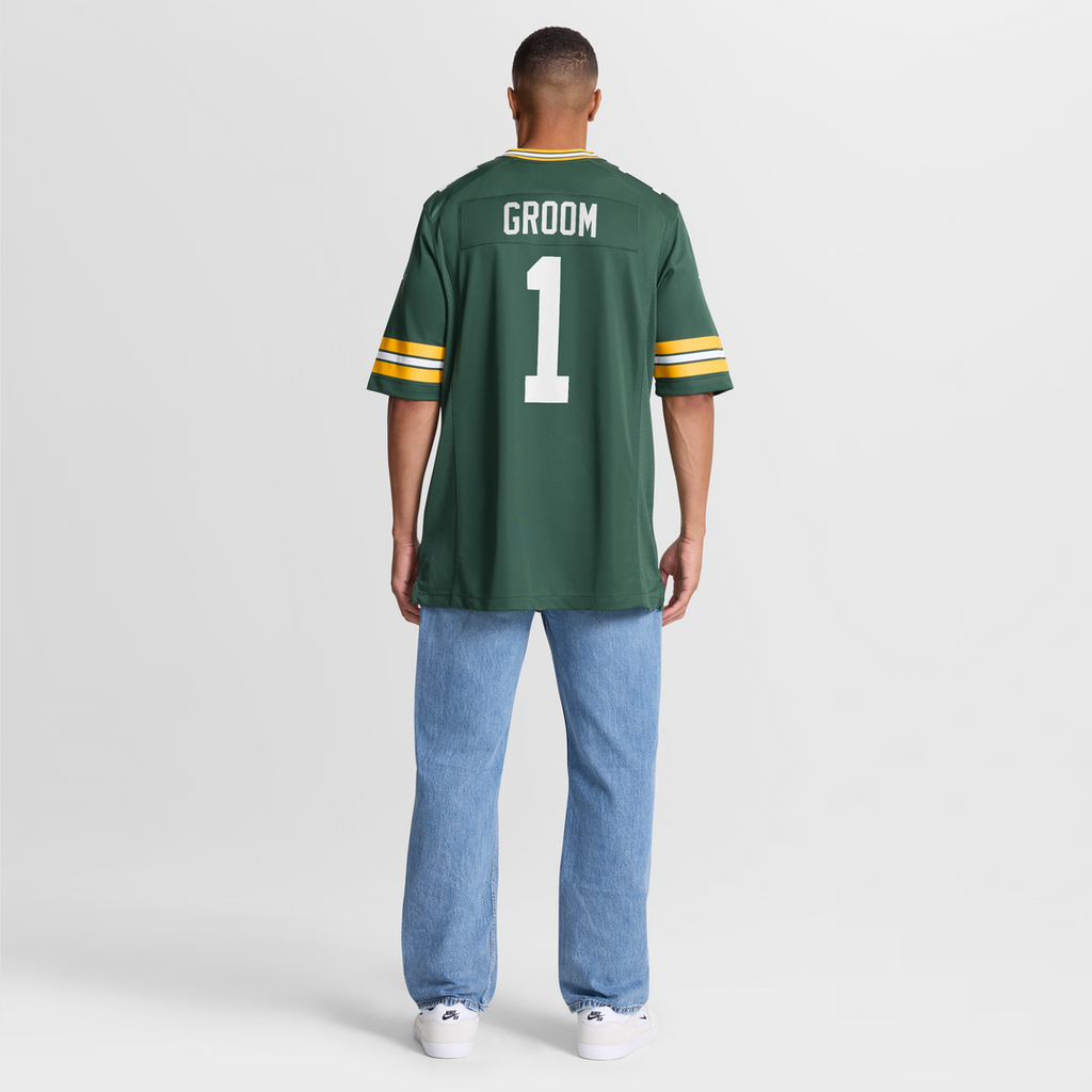 Men's Green Bay Packers Number 1 Groom Green Jersey