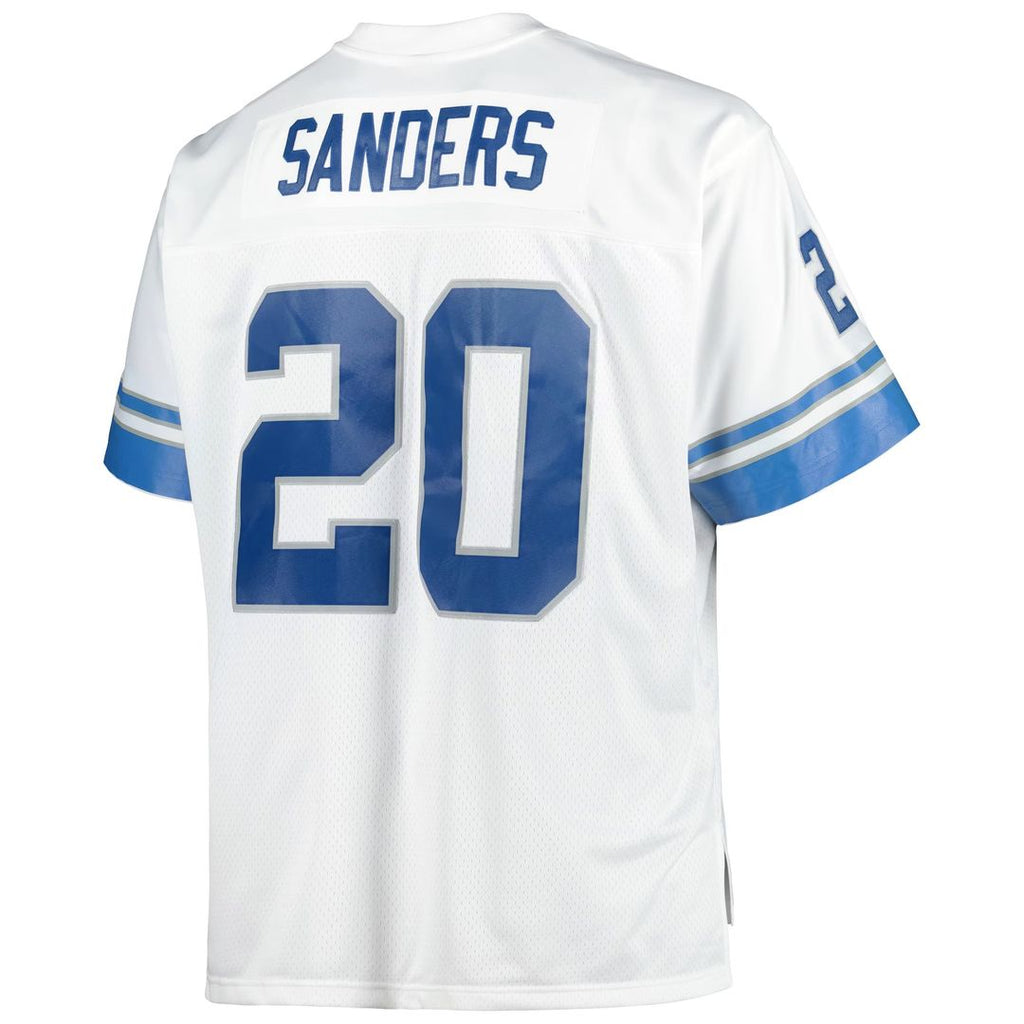 Men's Detroit Lions Barry Sanders White Big & Tall 1996 Retired Player Replica Jersey