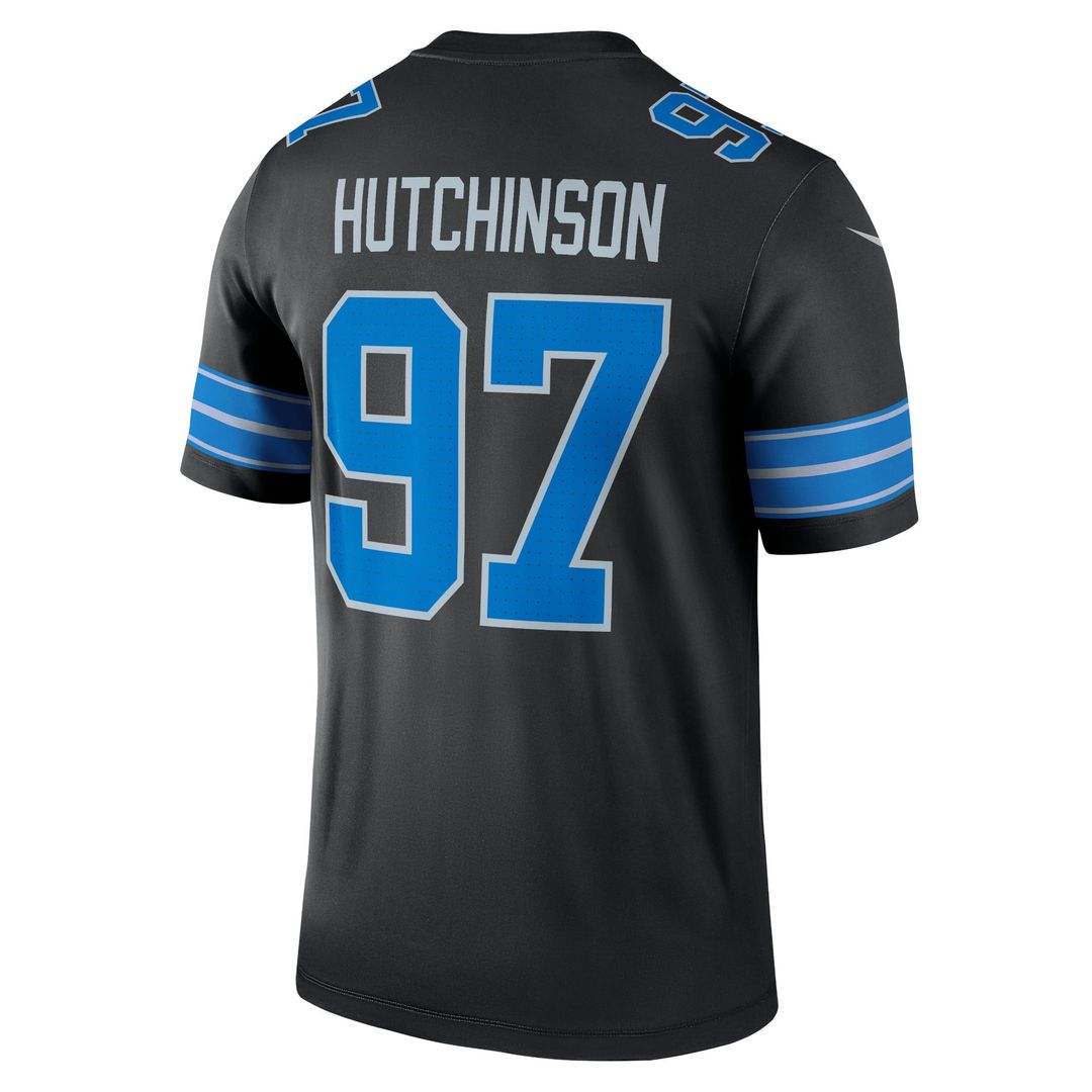 Men's Detroit Lions Aidan Hutchinson Black Legend Player Performance Top