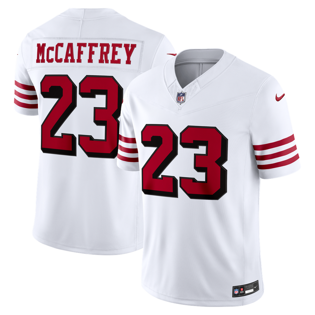 Men's San Francisco 49ers Christian McCaffrey White Alternate Vapor F.U.S.E. Stitched