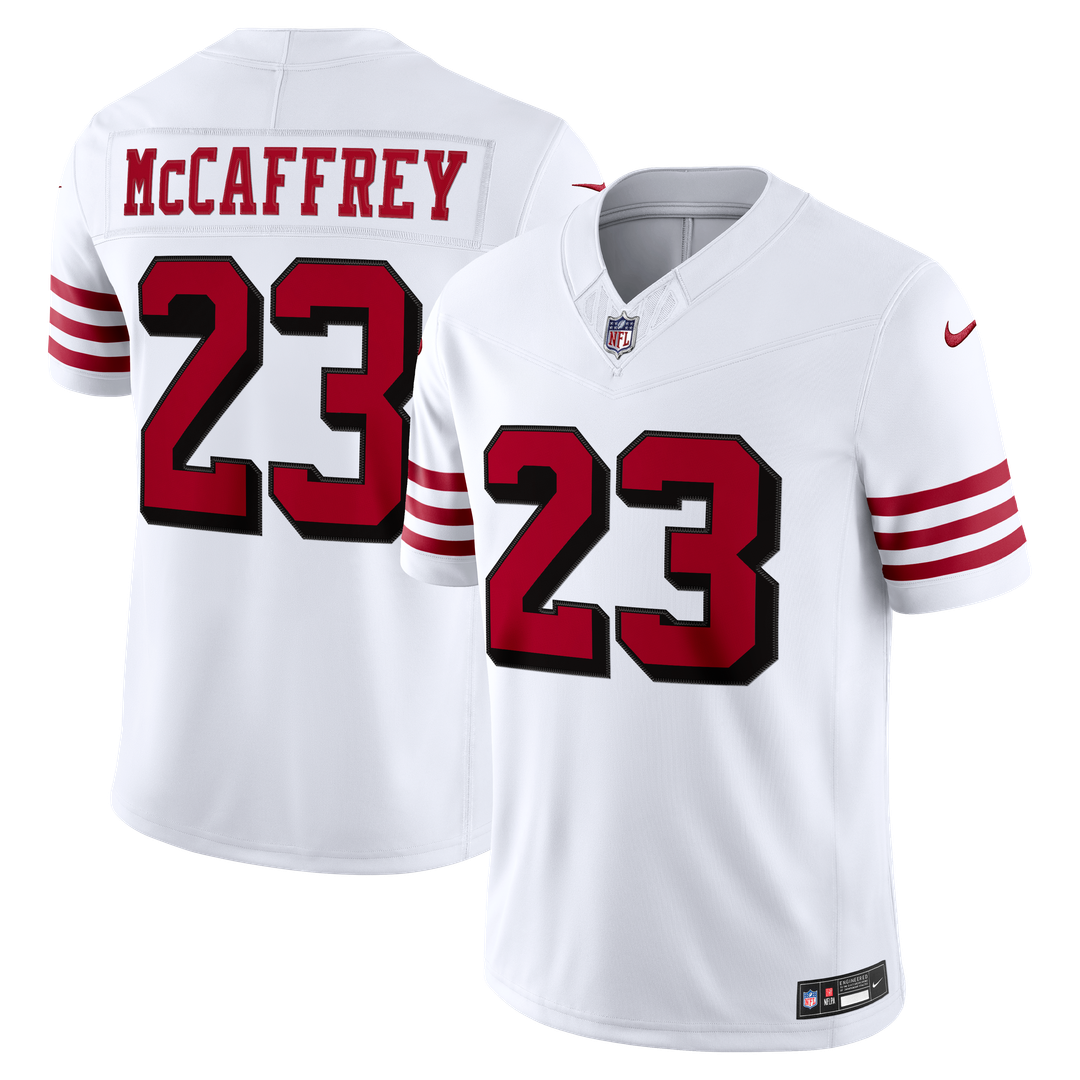 Men's San Francisco 49ers Christian McCaffrey White Alternate Vapor F.U.S.E. Stitched