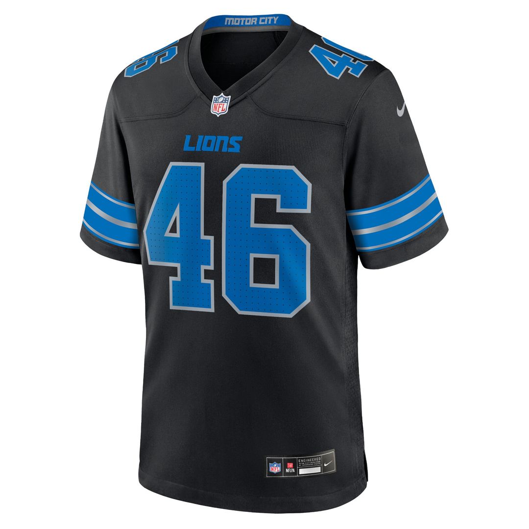 Men's Detroit Lions Jack Campbell Black 2nd Alternate