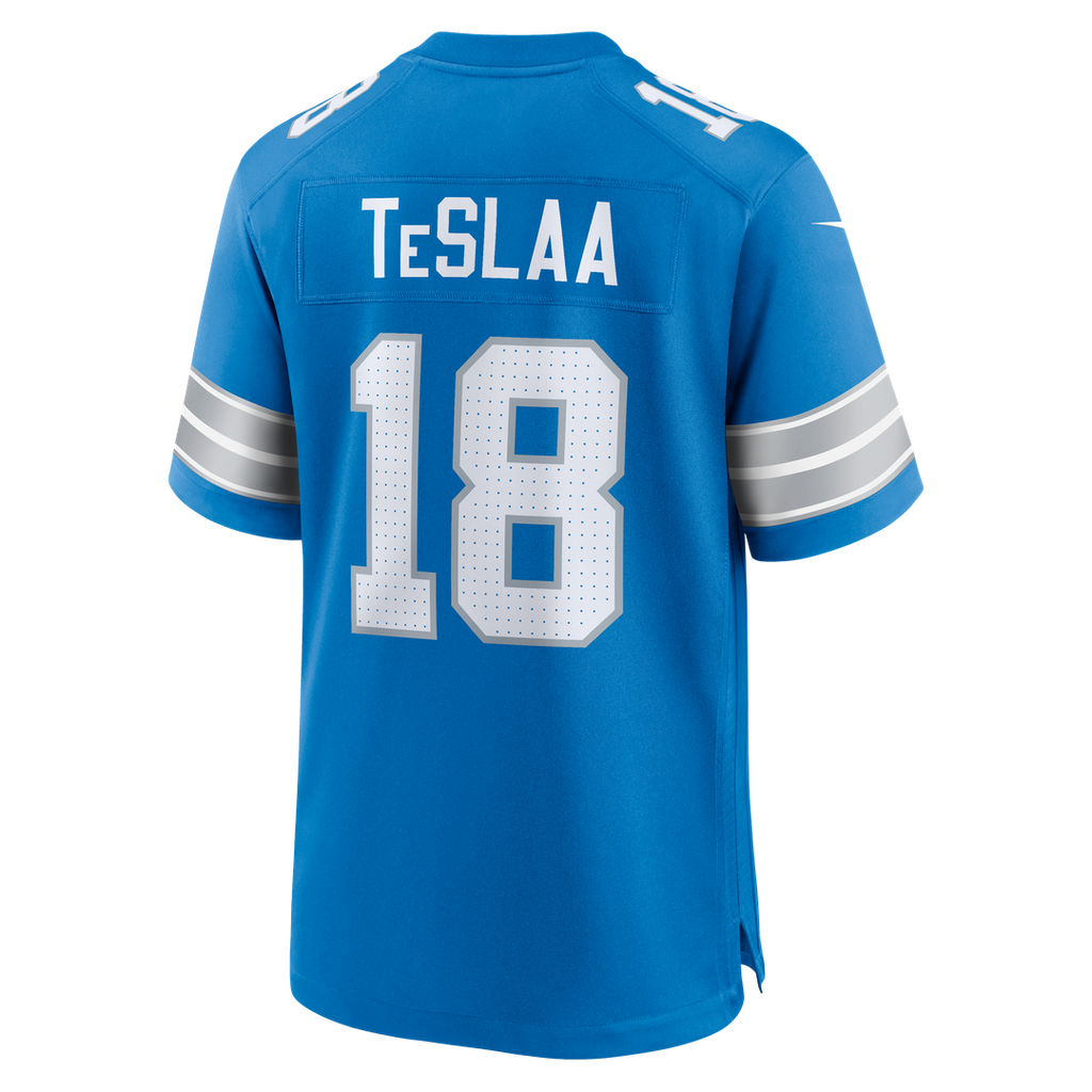 Men's Detroit Lions Isaac TeSlaa Blue Game Player Jersey