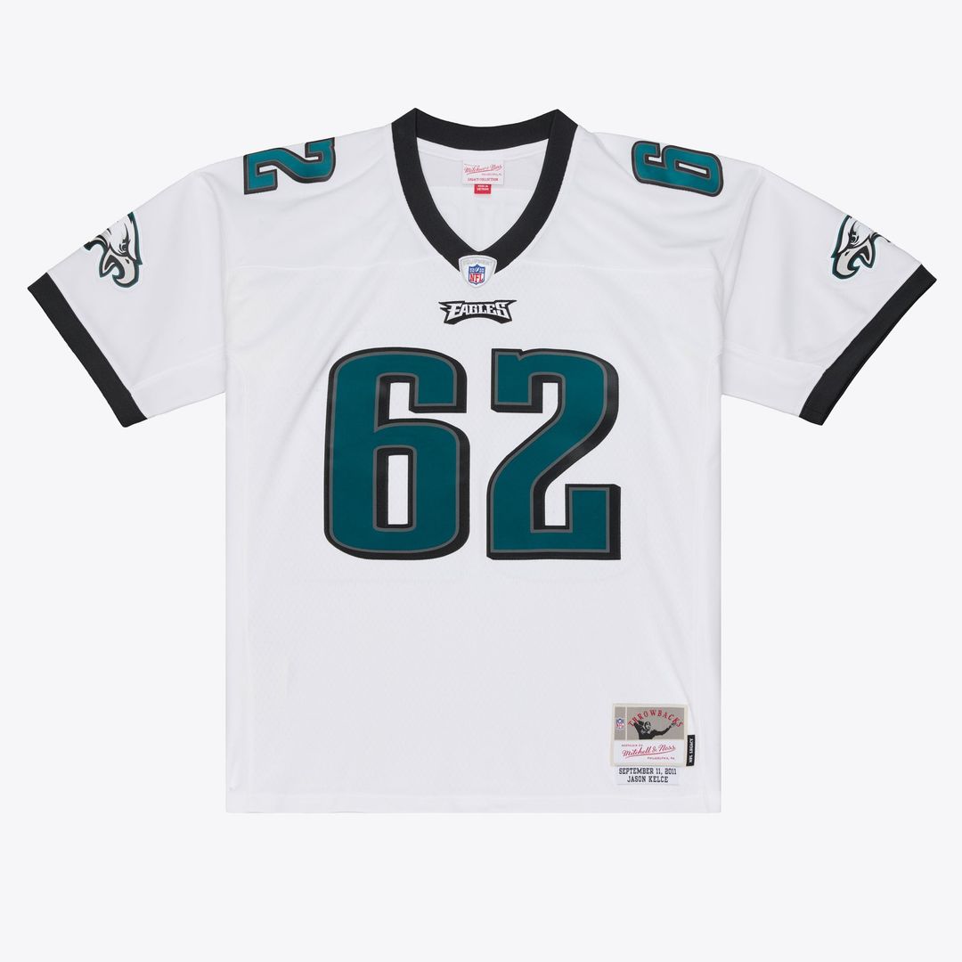Men's Philadelphia Eagles Jason Kelce White Big & Tall 2011 Legacy Replica Player Jersey