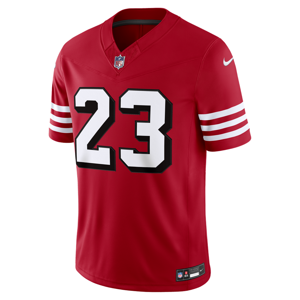 Men's San Francisco 49ers Christian McCaffrey Scarlet Alternate Vapor F.U.S.E. Stitched