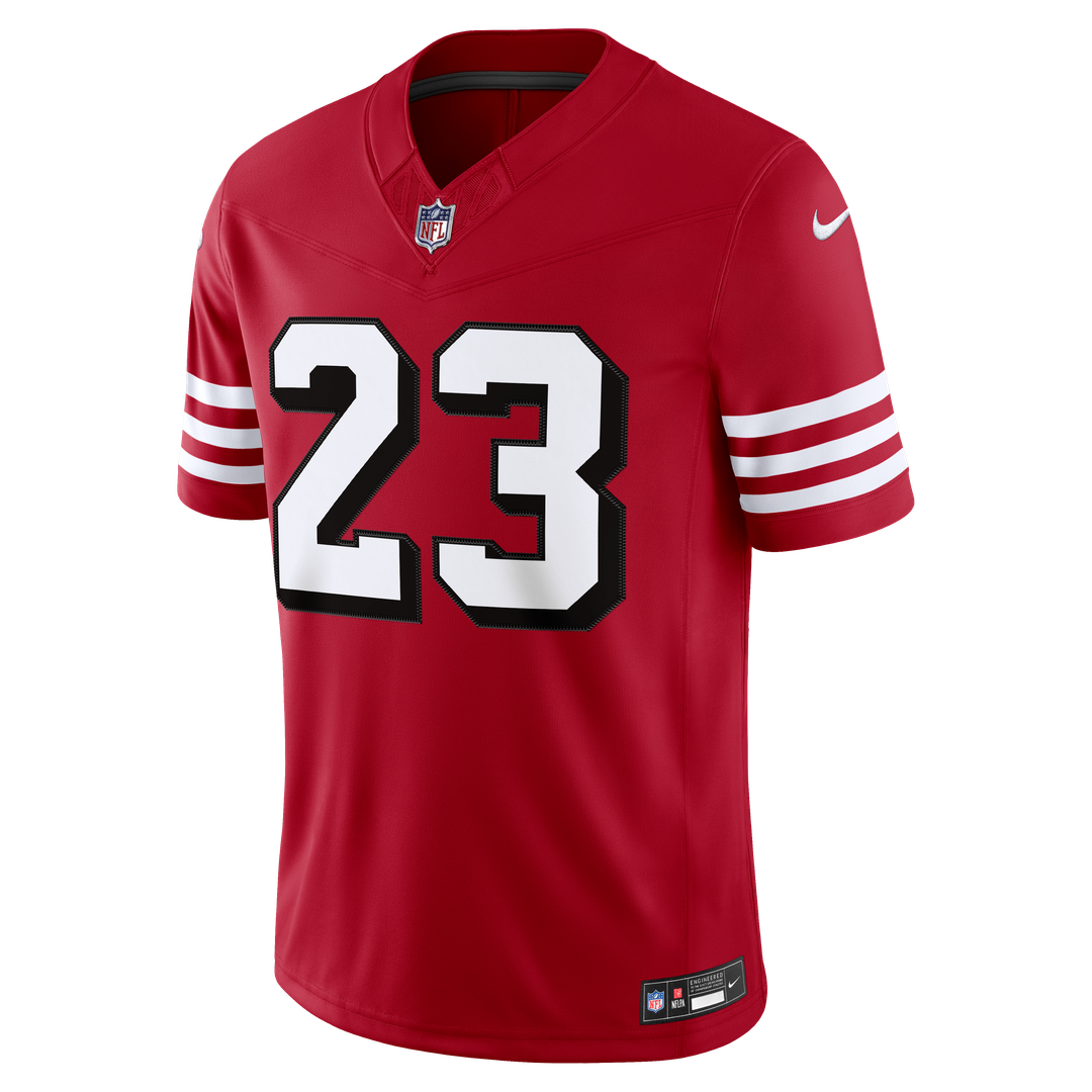 Men's San Francisco 49ers Christian McCaffrey Scarlet Alternate Vapor F.U.S.E. Stitched