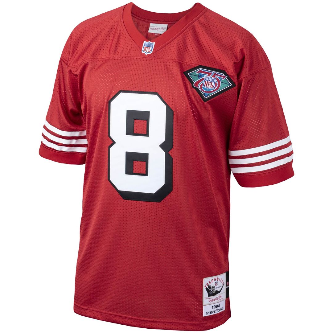 Men's San Francisco 49ers 1994 Steve Young Scarlet Authentic Throwback Retired Player Jersey