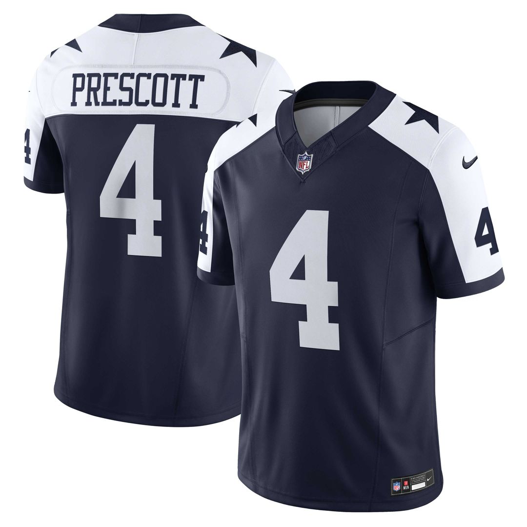 Men's Dallas Cowboys Dak Prescott Navy Vapor F.U.S.E.