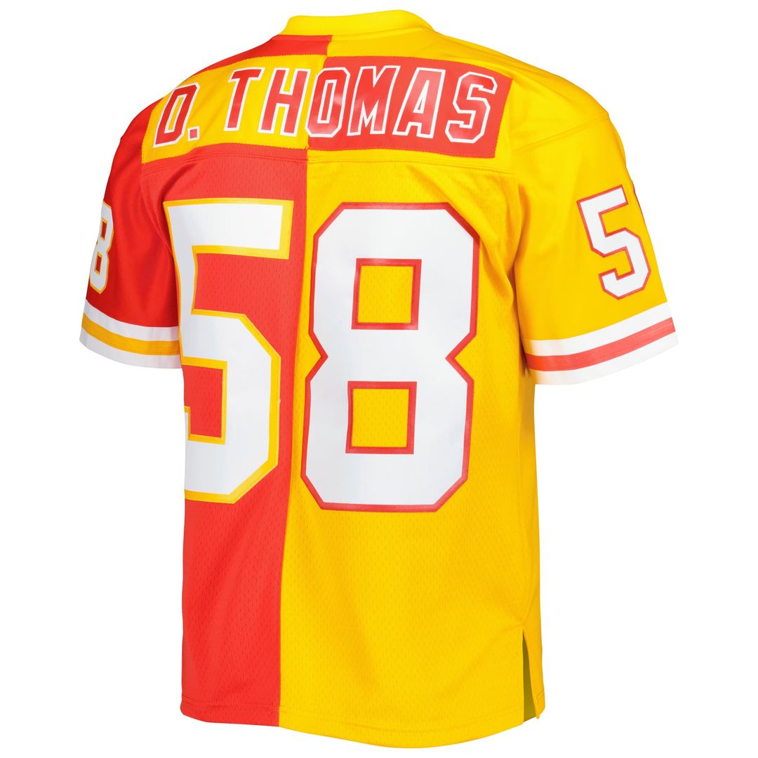 Men's Kansas City Chiefs Derrick Thomas Red/Gold 1994 Split Legacy Replica Jersey