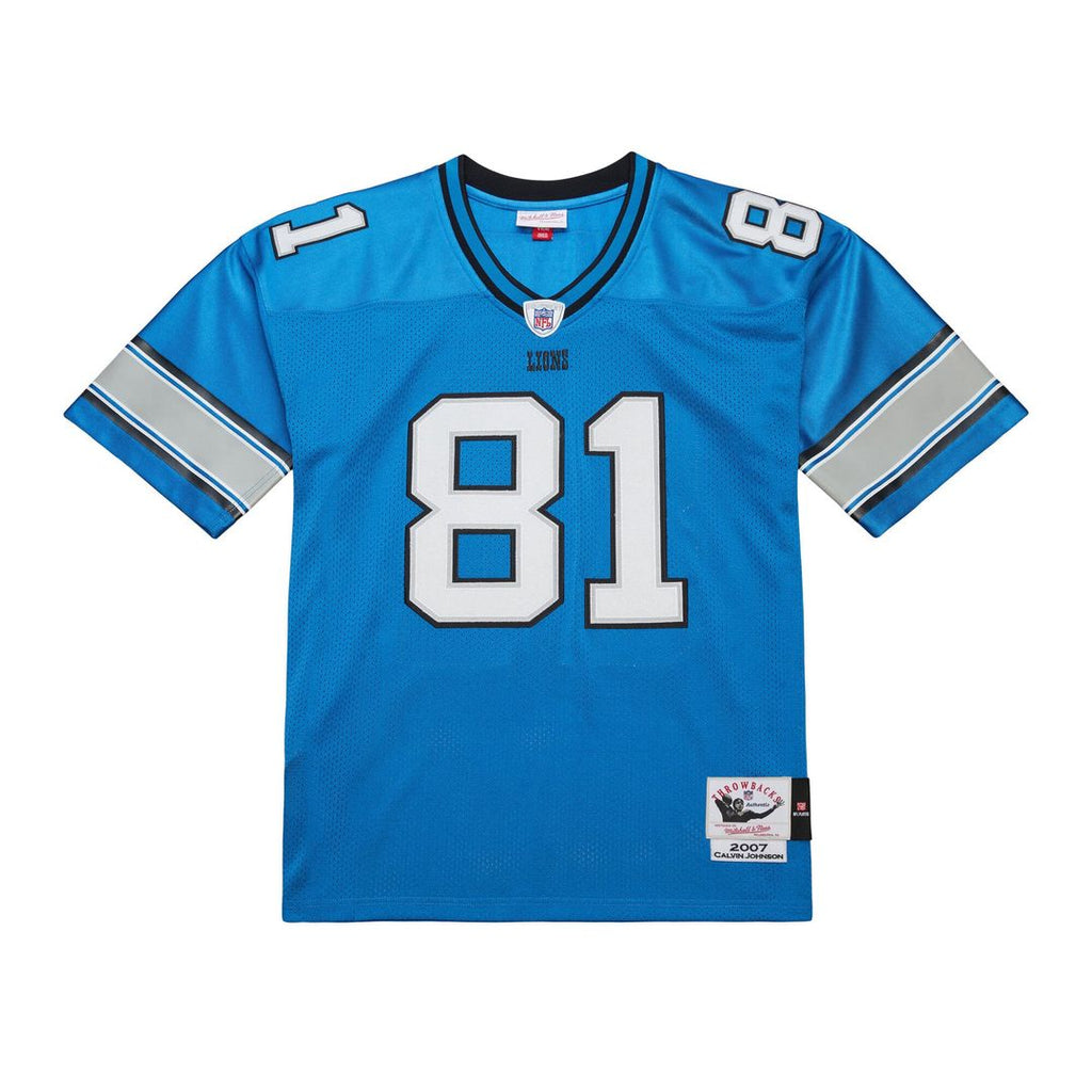 Men's Detroit Lions Calvin Johnson Black 2007 Authentic Throwback Jersey