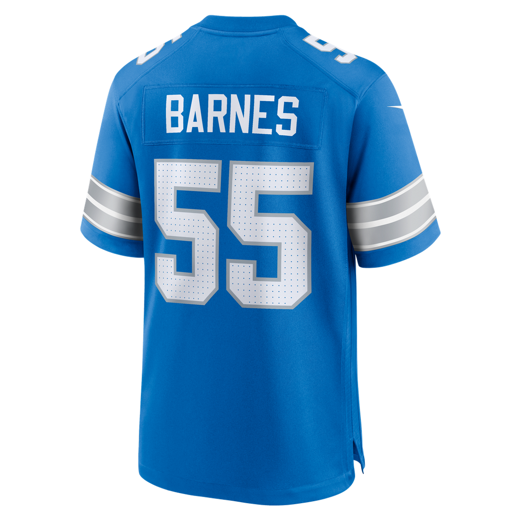 Men's Detroit Lions Derrick Barnes Blue Team
