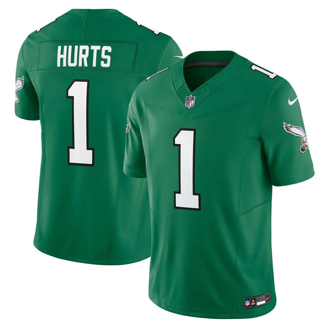 Men's Philadelphia Eagles Jalen Hurts Kelly Green Vapor F.U.S.E.