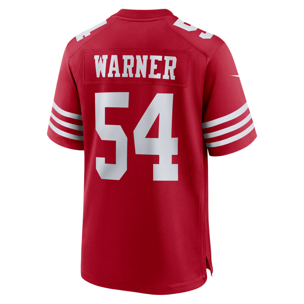 Men's San Francisco 49ers Fred Warner Scarlet 80th Anniversary