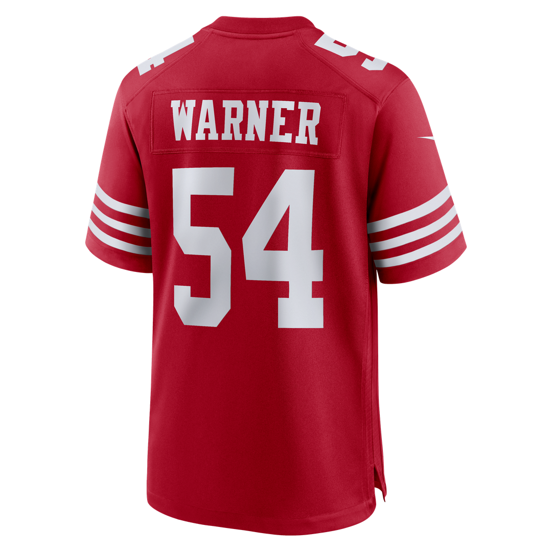 Men's San Francisco 49ers Fred Warner Scarlet 80th Anniversary
