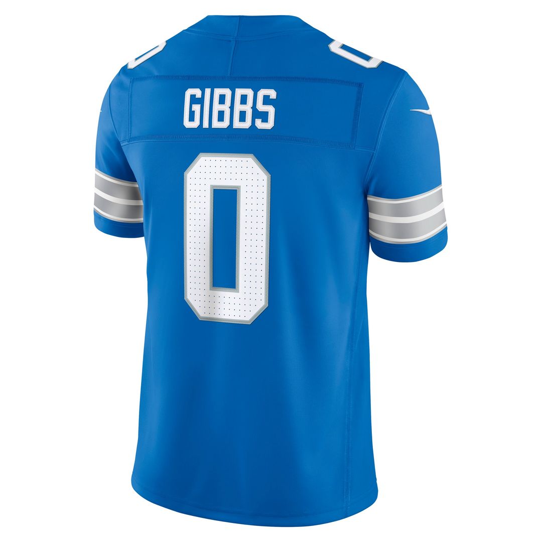 Men's Detroit Lions Jahmyr Gibbs Blue Team Vapor F.U.S.E. Stitched