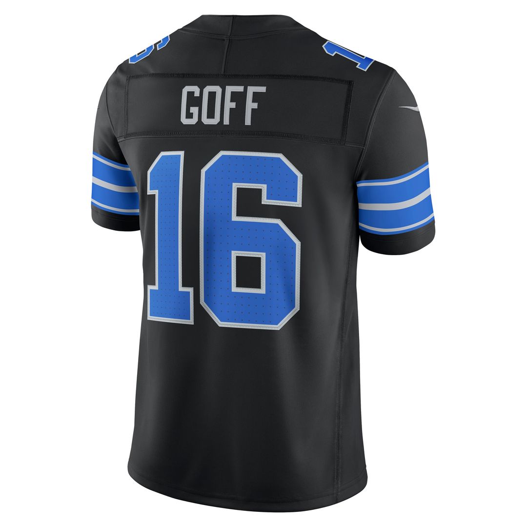 Men's Detroit Lions Jared Goff Black Alternate Vapor F.U.S.E. Stitched