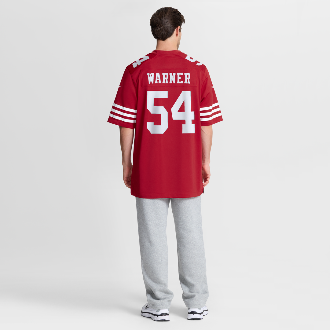 Men's San Francisco 49ers Fred Warner Scarlet 80th Anniversary