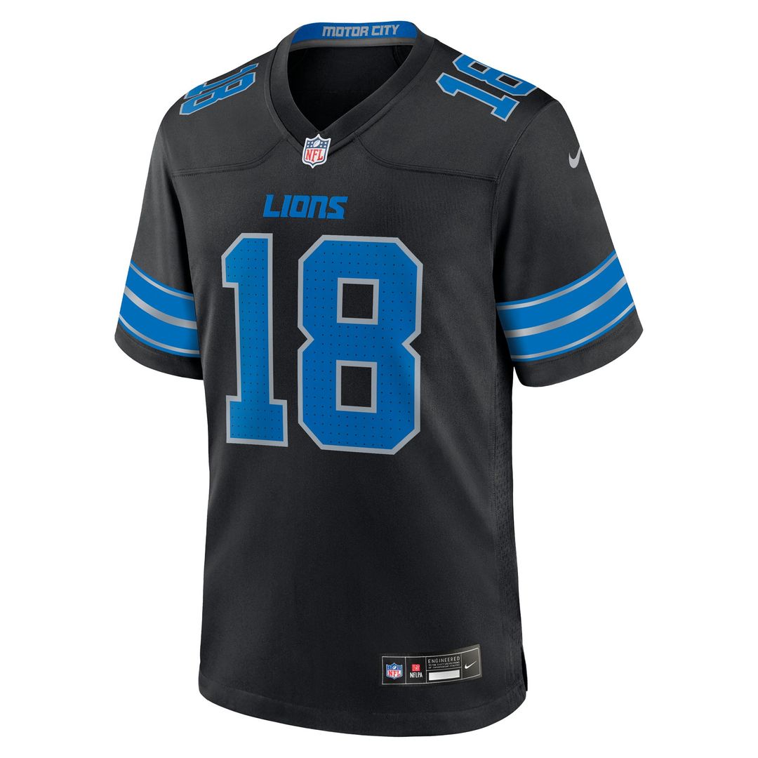 Men's Detroit Lions Isaac TeSlaa Black Alternate Game Player Jersey