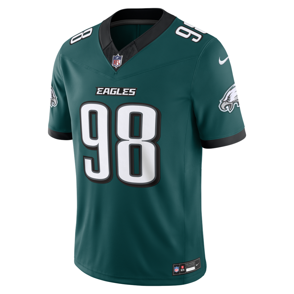 Men's Philadelphia Eagles Jalen Carter Midnight Green Team Vapor F.U.S.E. Stitched