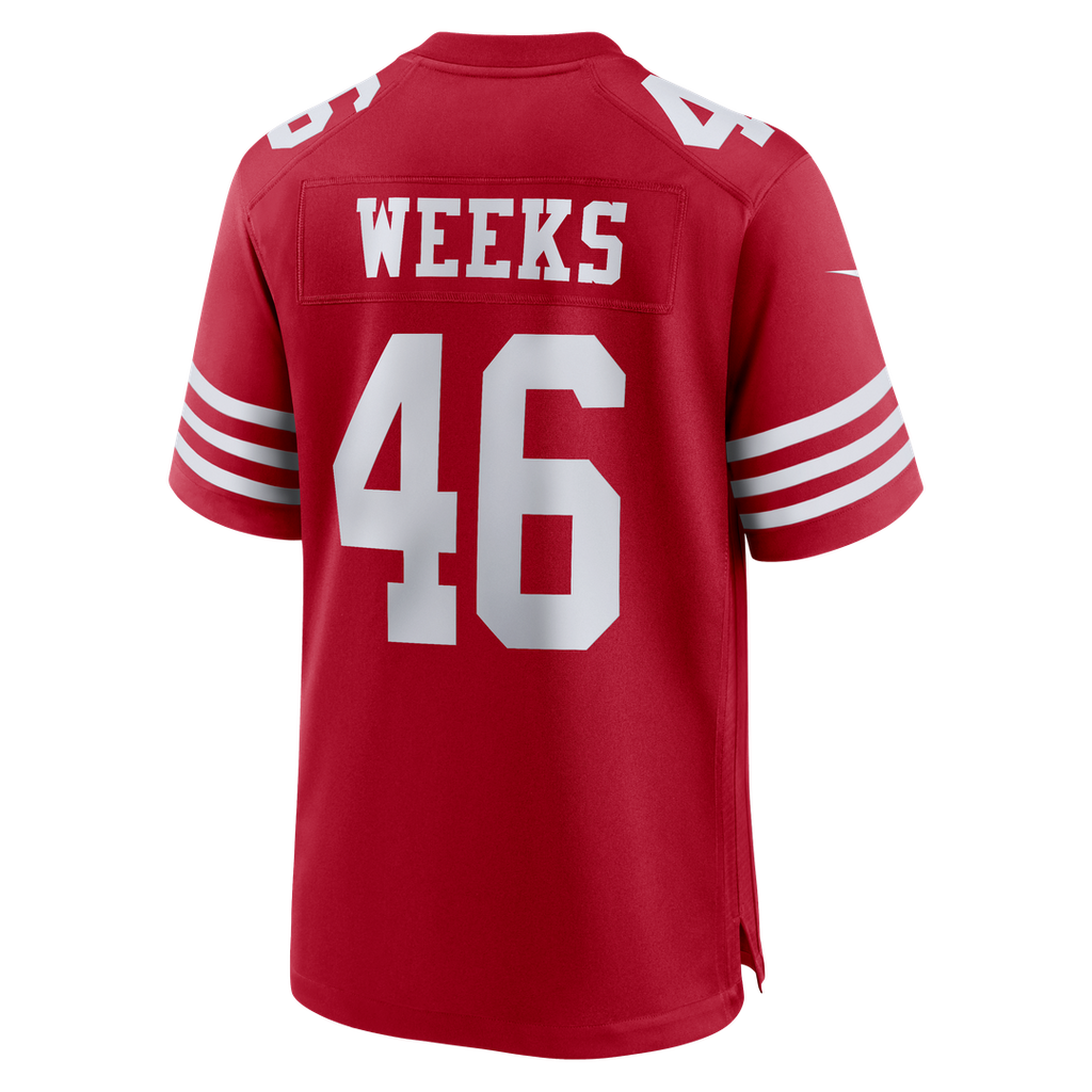 Men's San Francisco 49ers Jon Weeks Scarlet Team