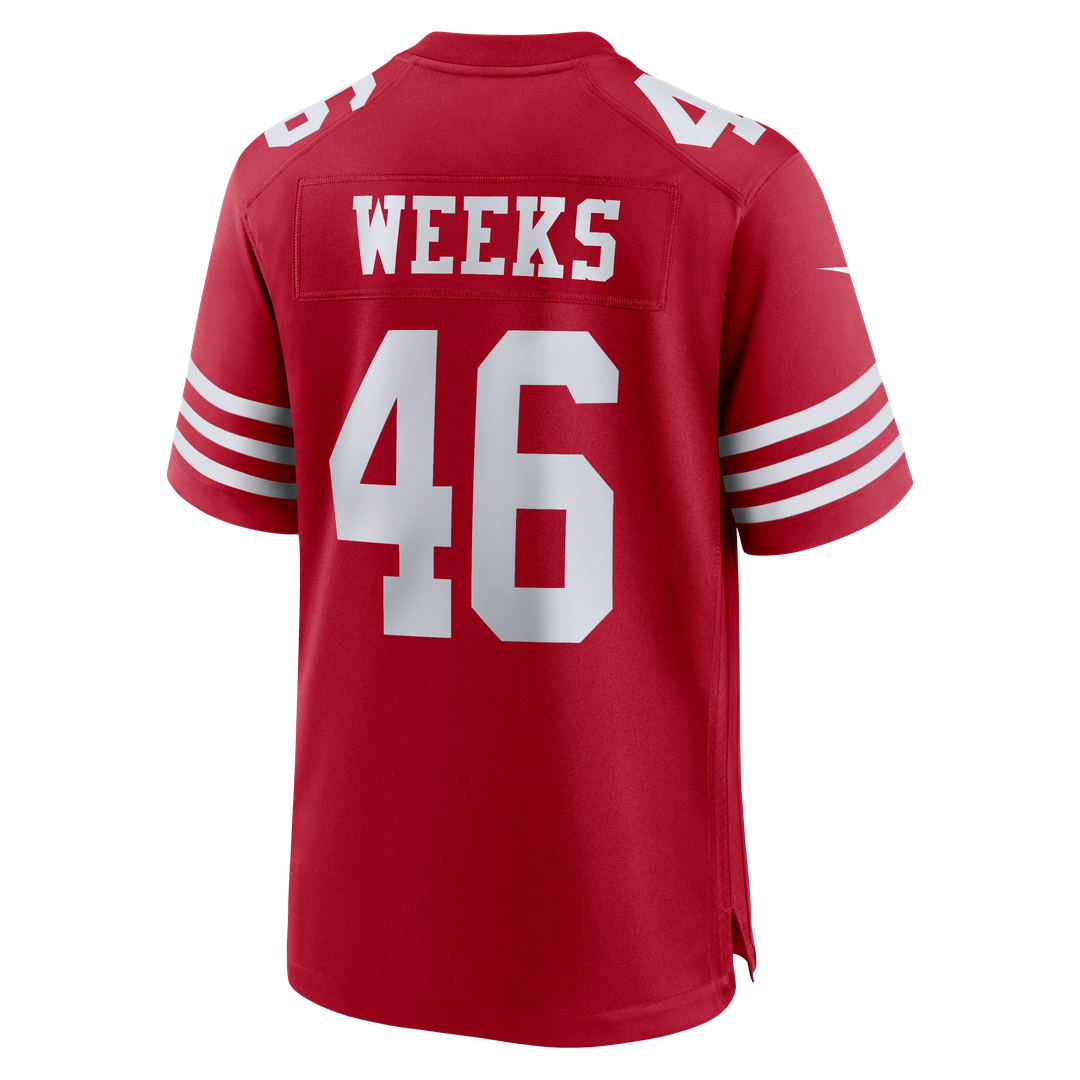 Men's San Francisco 49ers Jon Weeks Scarlet Team